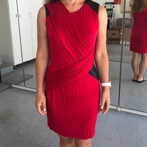 Red fitted business dress